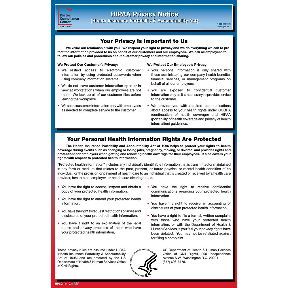 Free Printable Hipaa Poster PRINTABLE TEMPLATES