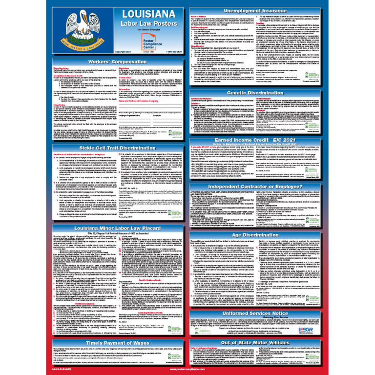 Louisiana Labor Law Poster Poster Compliance Center